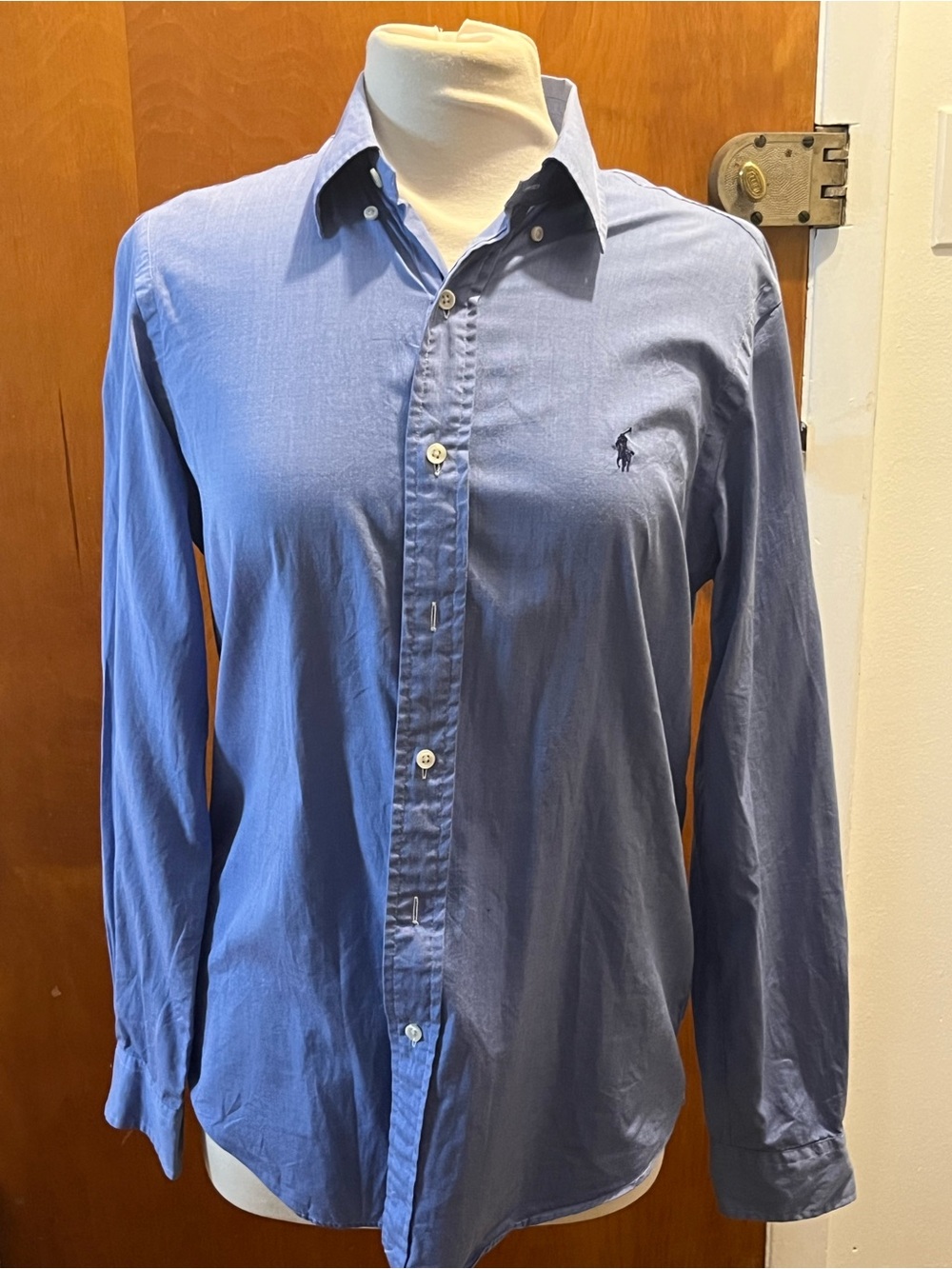 Ralph Lauren Men's Long Sleeve Classic Blue Shirt Button Down, Size Small